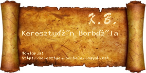 Keresztyén Borbála névjegykártya