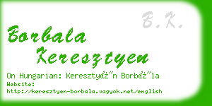 borbala keresztyen business card